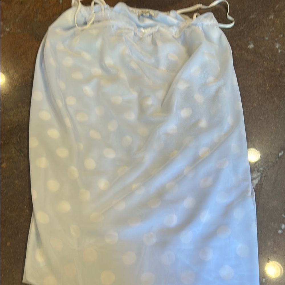 Elegant White Polka Dot nightgown chemise